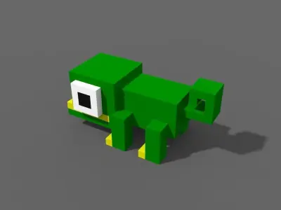 Voxel Iguana Low-poly 3D model