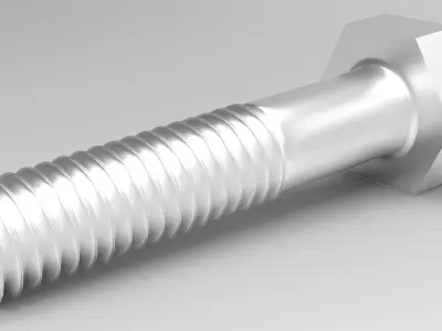 Hexagon Head Bolt - M6 - Mesh And FBX Low-poly 3D model