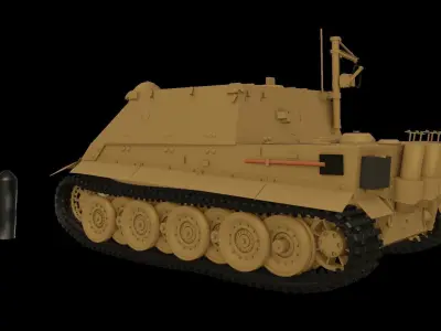 SturmTiger German self-propelled artillery of WW2 Free 3D model