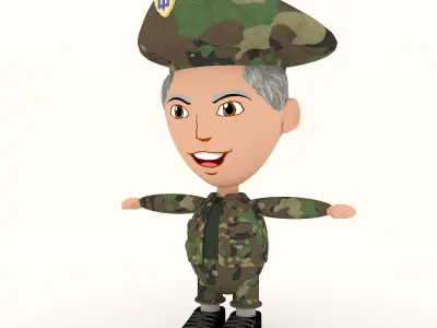 Man soldier game ready character Low-poly 3D model Low-poly 3D model