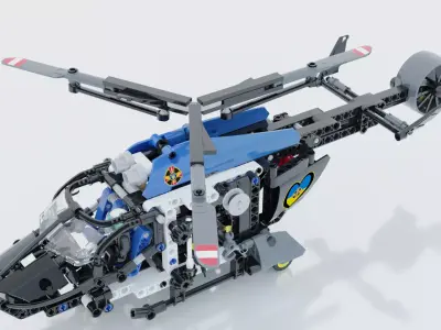 Lego Helicopter UA AIR FORCE 3D model