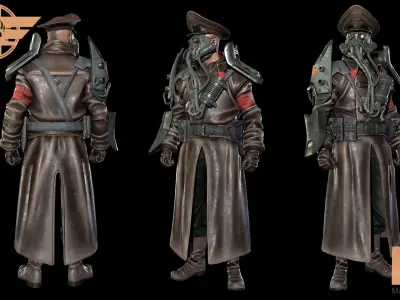 Dystopia General  Low-poly 3D model