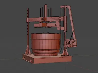 Hydraulic Press and Subsea Connector Part Low-poly 3D model