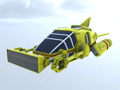 Thunderbird sci-fi spaceship - sci-fi spaceship Low-poly 3D model