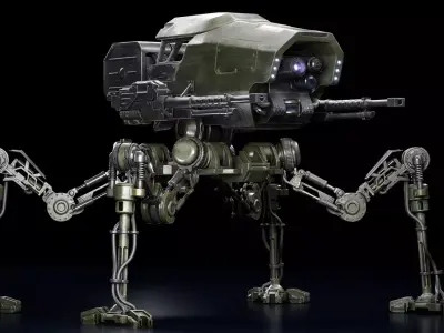 Robot Spider Low-poly 3D model