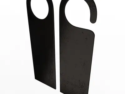 Door Hanger Tag Black Low-poly 3D model