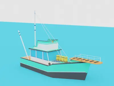 POLYGRUNT - 12 Low Poly Water Craft Pack  or Sea Vehicle Pack Low-poly 3D model