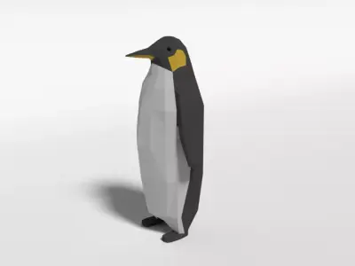 Low Poly Cartoon Penguin Low-poly 3D model
