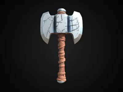 Stylized Dwarf Sword - Frostbrand - Game Ready 3D model