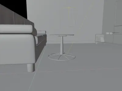 Black glass coffe table Low-poly 3D model