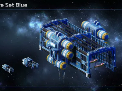Spaceship Shipyards Low-poly 3D model