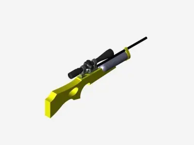 PCP rifle with scope Free 3D model