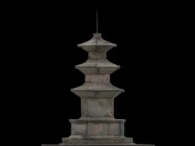 Korean Traditional Stone Pagoda  3D model