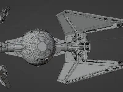 TIE Interceptor 3D model
