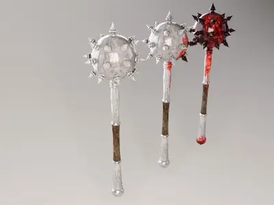 Mace Melee Weapon Collection Low-poly 3D model