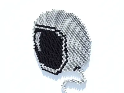 Space helmet perler beads 3D model