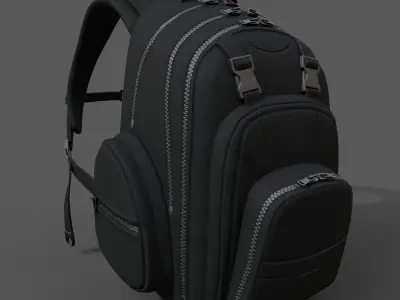 Backpack military Scifi low poly combat soldier armor baggage  Low-poly 3D model