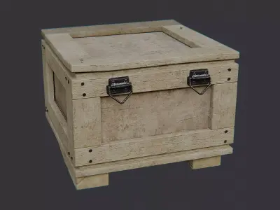 Industrial Wooden Shipping Crate Low-poly 3D model
