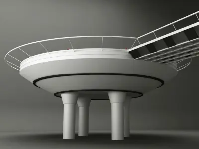 Helipad rounded 3D model