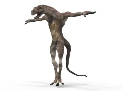 Lizard Man Low-poly 3D model