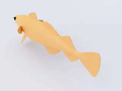 Cod fish low poly 3d model  Low-poly 3D model