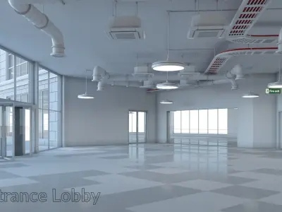 Office Building Interior and Exterior 3D model