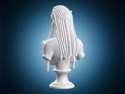 Neytiri Bust Sculpture With Braids 3D print model