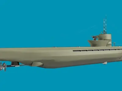 U Boat submarine Free 3D model