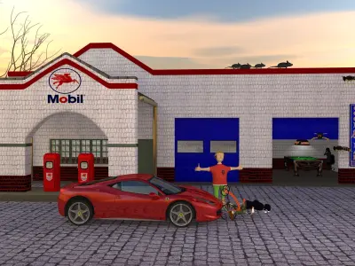 Gasoil pump Free 3D model