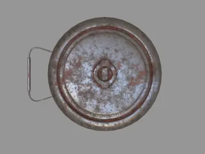 Landmine old rusty metal plate Low-poly 3D model