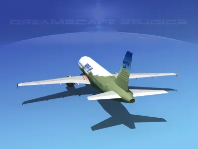 Airbus A320 LP Denver Air Low-poly 3D model