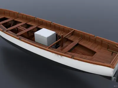 WW2 Italian 8m60cm Motorboat Low-poly 3D model