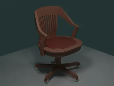 Swivel Chair Vintage Brown Free low-poly 3D model