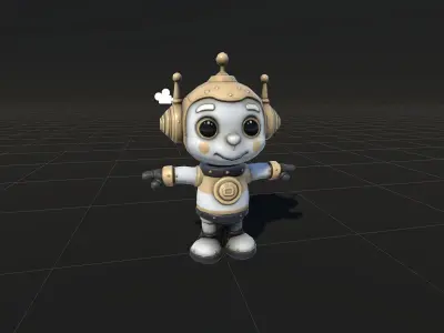 Low-poly model of the character Minirobotic2 Low-poly 3D model