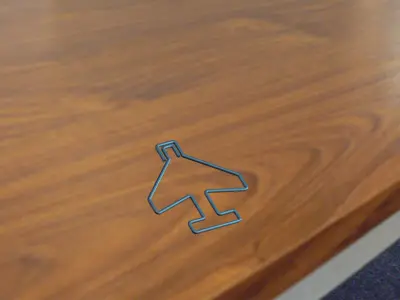 Airplane paper clip Free 3D model