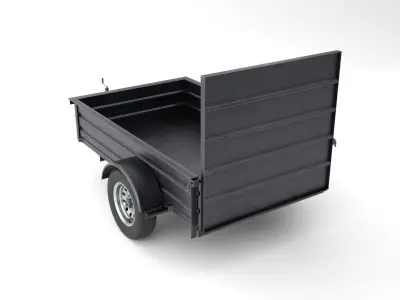 Utility Trailer 3D Model PBR Low-poly 3D model