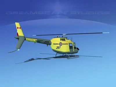 Bell OH-58B Canadian Army 2 3D model