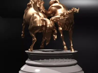 Baroque horses Free 3D print model
