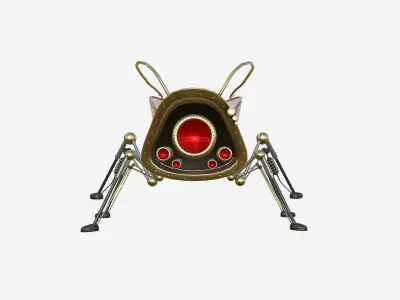Insect Robot F09 Golden - SciFi Character Design Low-poly 3D model