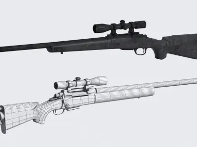 M24 Sniper Rifle Low-poly 3D model Low-poly 3D model