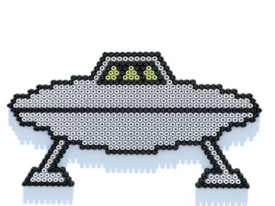 UFO Perler Beads 3D model