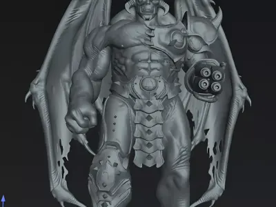 Infernal Cyber Demon STL Dark Apocalypse Collector Statue 3D print model