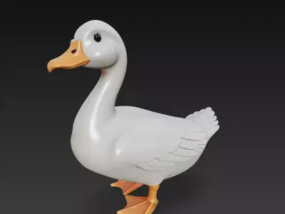 Duck Realistic 3D Model Basic - Low Poly Realistic Low-poly 3D model