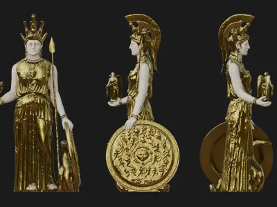 Statue of Athena Parthenos Low-poly 3D model