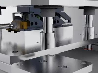 Cylinder pushing mechanism 3D model