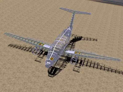 beechcraft king air b200 gt-structure 3D model