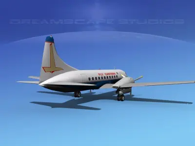 Convair CV-340 Eastern Airlines 2 3D model