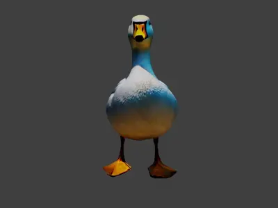 Duck Animal Low-poly 3D model