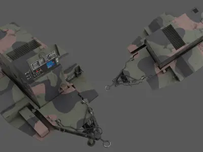  Power Generator Trailer MEP Low-poly 3D model