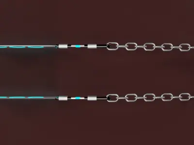 Cyberpunk cleavers on a chain 3D model 3D model